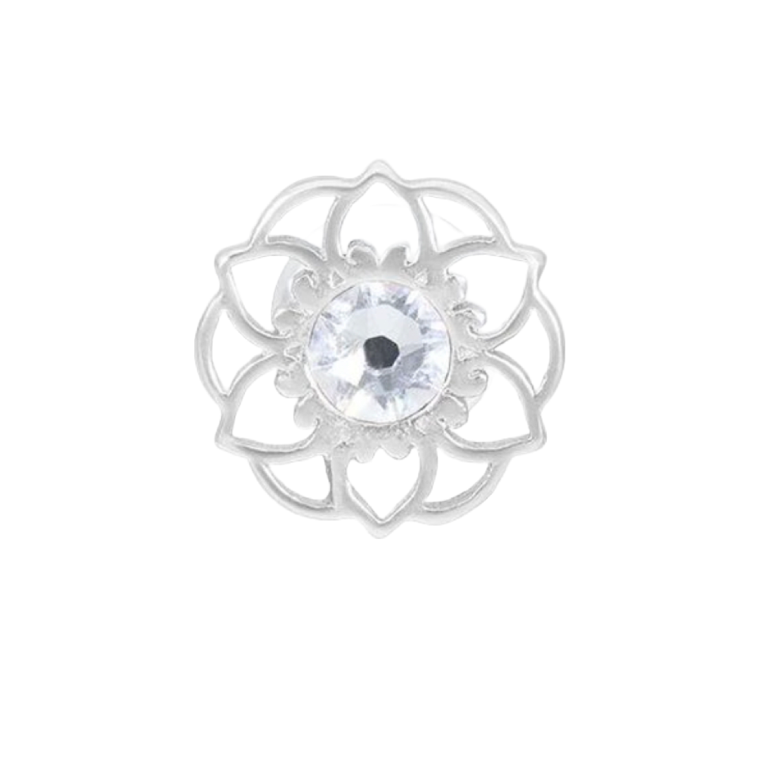 WILDCAT LABRET PUSH-FIT MANDALA IN ARGENTO