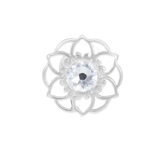 WILDCAT LABRET PUSH-FIT MANDALA IN ARGENTO