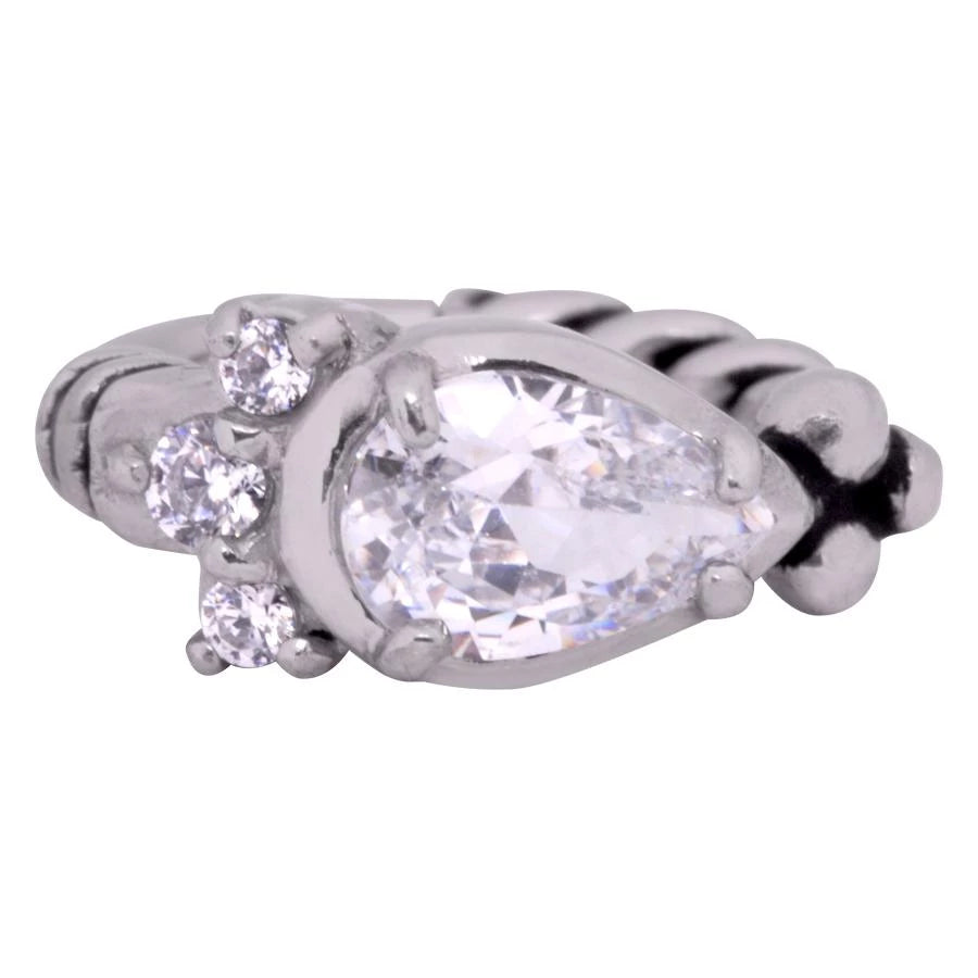 WILDCAT HINGED RING CRISTALLI GOCCIA IN ACCIAIO