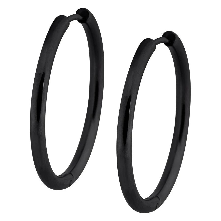 WILDCAT ORECCHINI HOOPS ANELLO BASIC ACCIAIO NERO